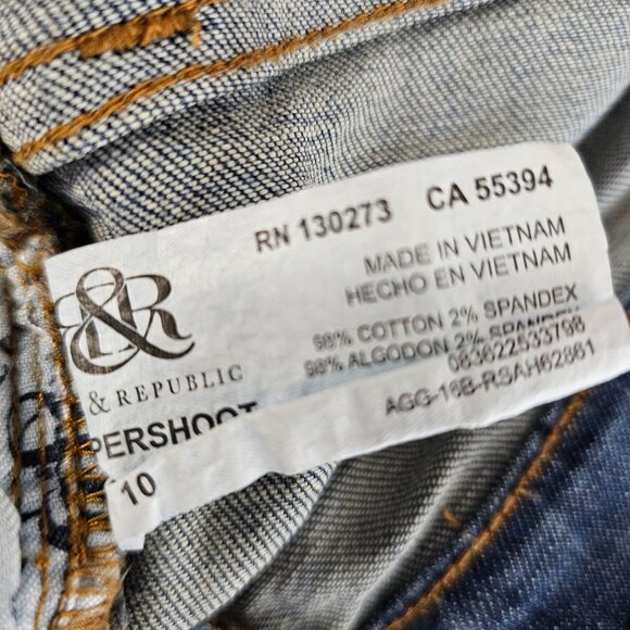 Rock & Republic Distressed Denim Shorts W/Star Detail Casual Festival Summer - Picture 8 of 10